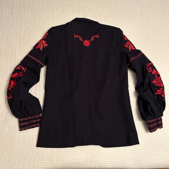 Anthropologie Child Of The Universe Madalyn Embroidered Floral / Hearts Blazer - Picture 13 of 15